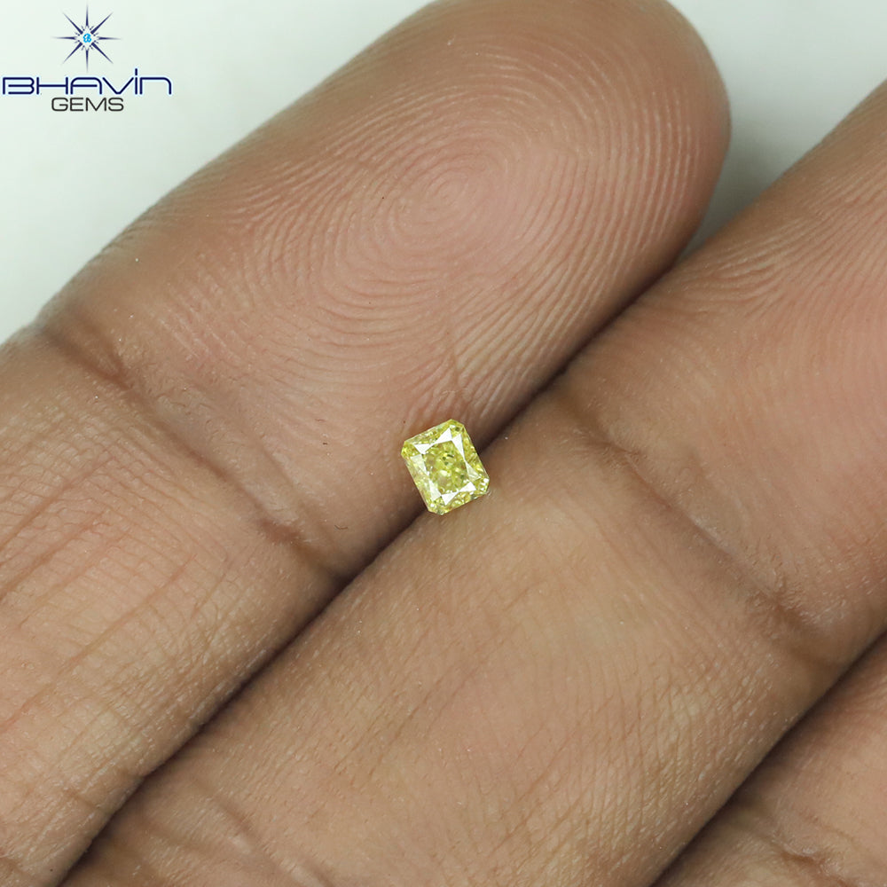 0.11 CT Radiant Shape Natural Diamond Yellow Color VS1 Clarity (2.83 MM)