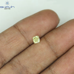 0.31 CT Cushion Shape Natural Diamond Yellow Color VS1 Clarity (3.95 MM)