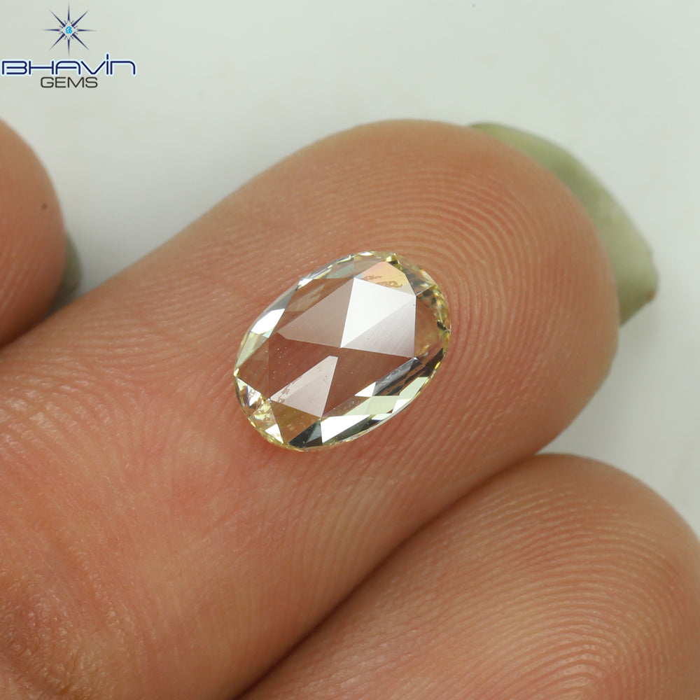 0.87 CT Oval Shape Natural Diamond Yellow Color VS2 Clarity (7.48 MM)