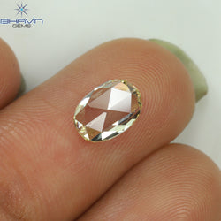 0.87 CT Oval Shape Natural Diamond Yellow Color VS2 Clarity (7.48 MM)