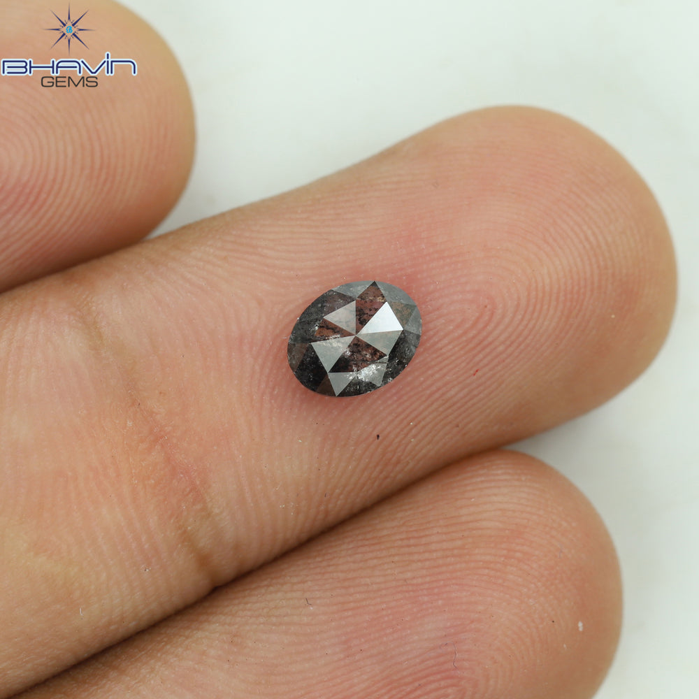 0.72 CT Oval Shape Natural Diamond Salt And Papper Color I3 Clarity (6.62 MM)