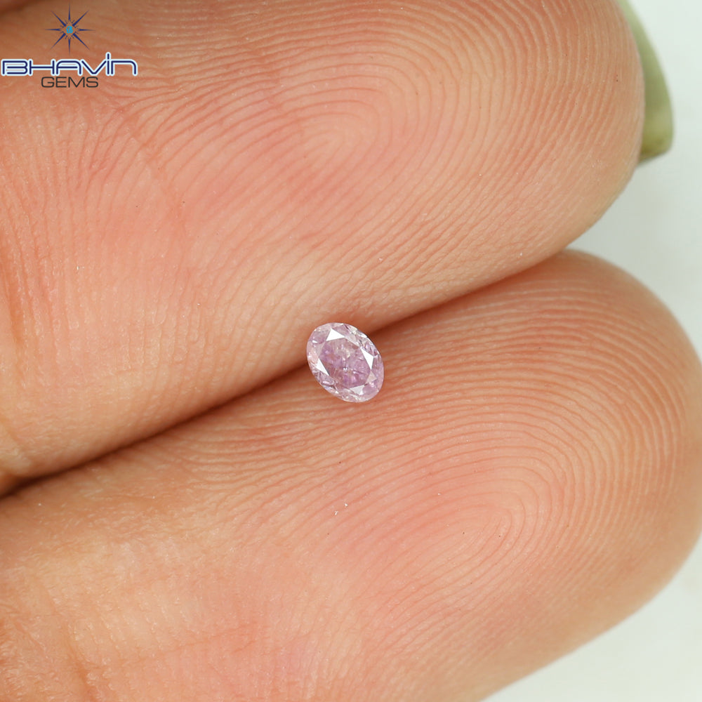 0.06 CT Oval Shape Natural Diamond Pink Color SI1 Clarity (2.73 MM)
