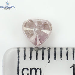 0.58 CT Heart Shape Natural Diamond Pink Color I3 Clarity (5.00 MM)