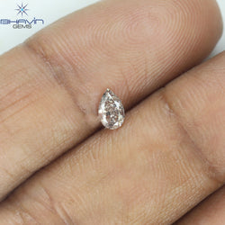 0.23 CT Pear Shape Natural Diamond Pink Color I2 Clarity (5.10 MM)