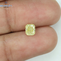 0.62 CT Cushion Shape Natural Diamond Yellow Color I3 Clarity (4.82 MM)