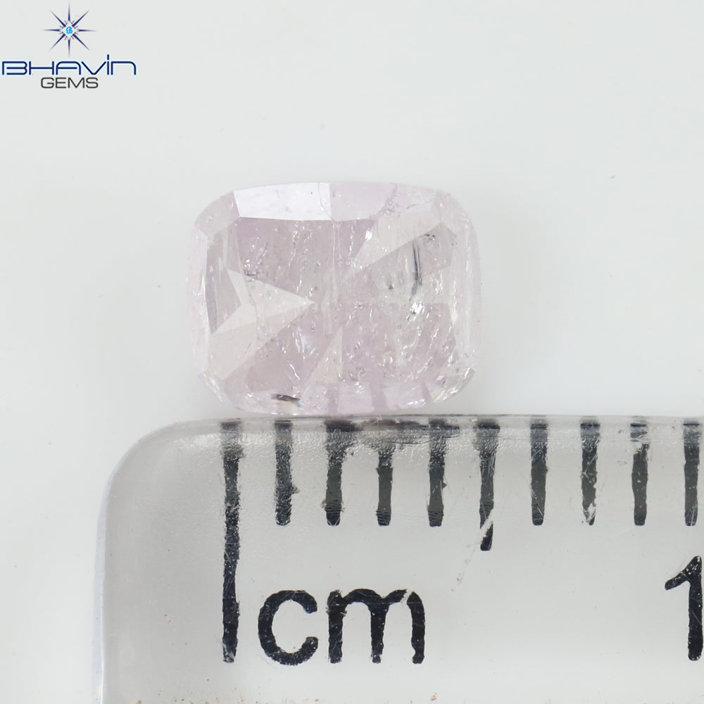 0.85 CT Cushion Shape Natural Loose Diamond Pink Color I3 Clarity (5.78 MM)