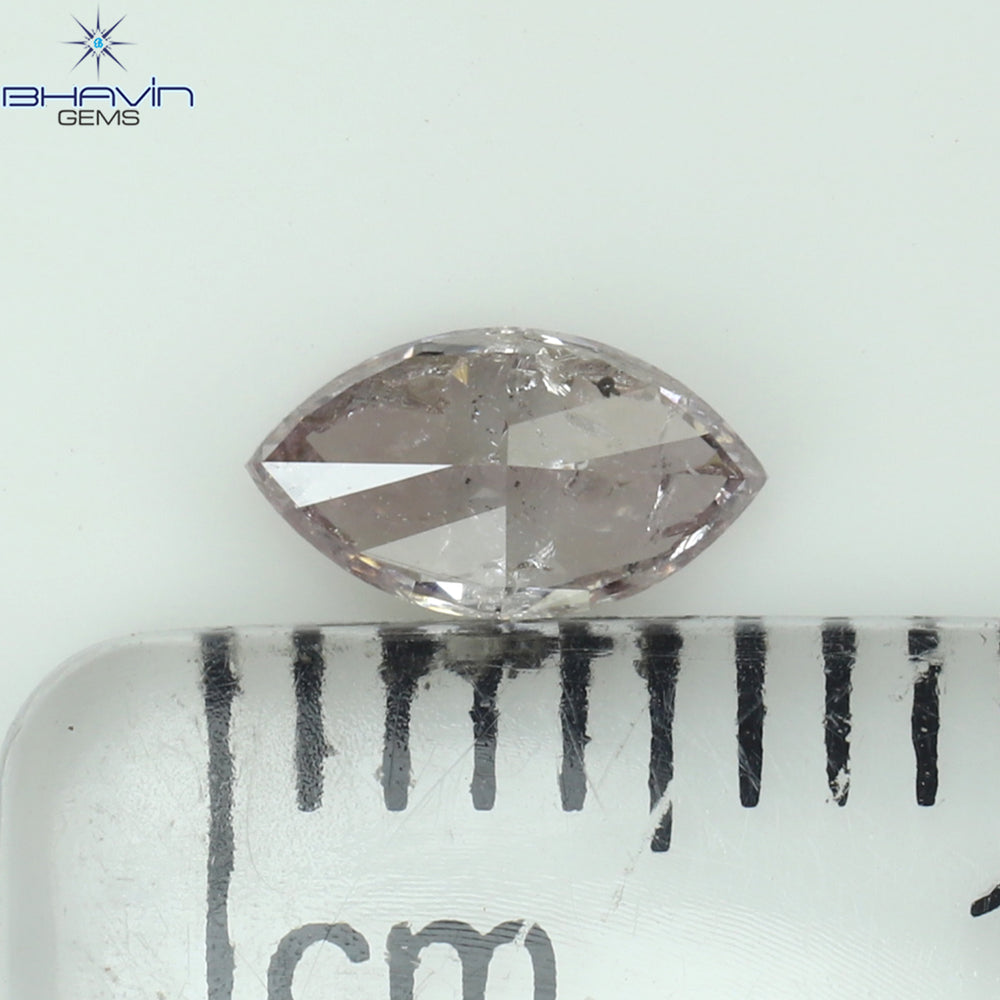 0.10 CT マーキス シェイプ ナチュラル ルース ダイヤモンド ブラウン ピンク カラー VS2 クラリティ (5.00 MM)