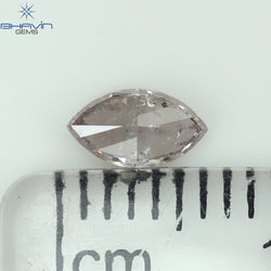 0.10 CT マーキス シェイプ ナチュラル ルース ダイヤモンド ブラウン ピンク カラー VS2 クラリティ (5.00 MM)