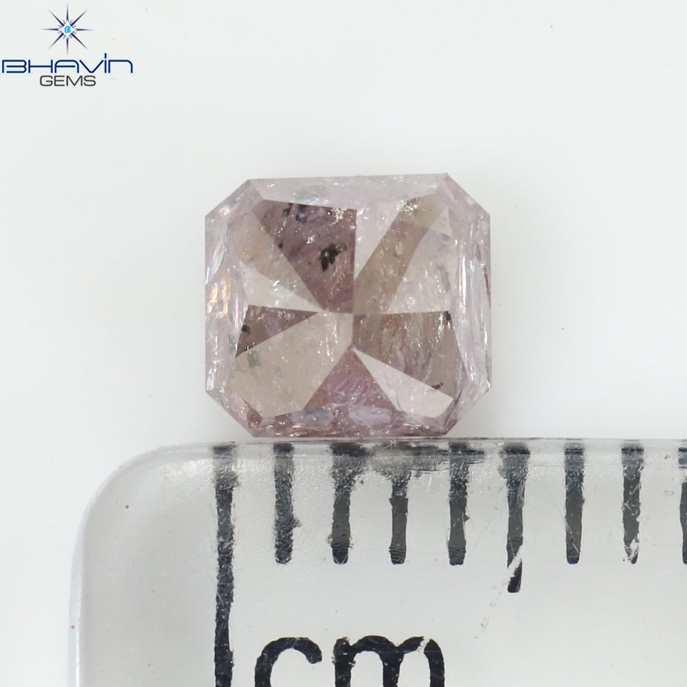 0.74 CT Radiant Shape Natural Diamond Pink Color I3 Clarity (4.93 MM)
