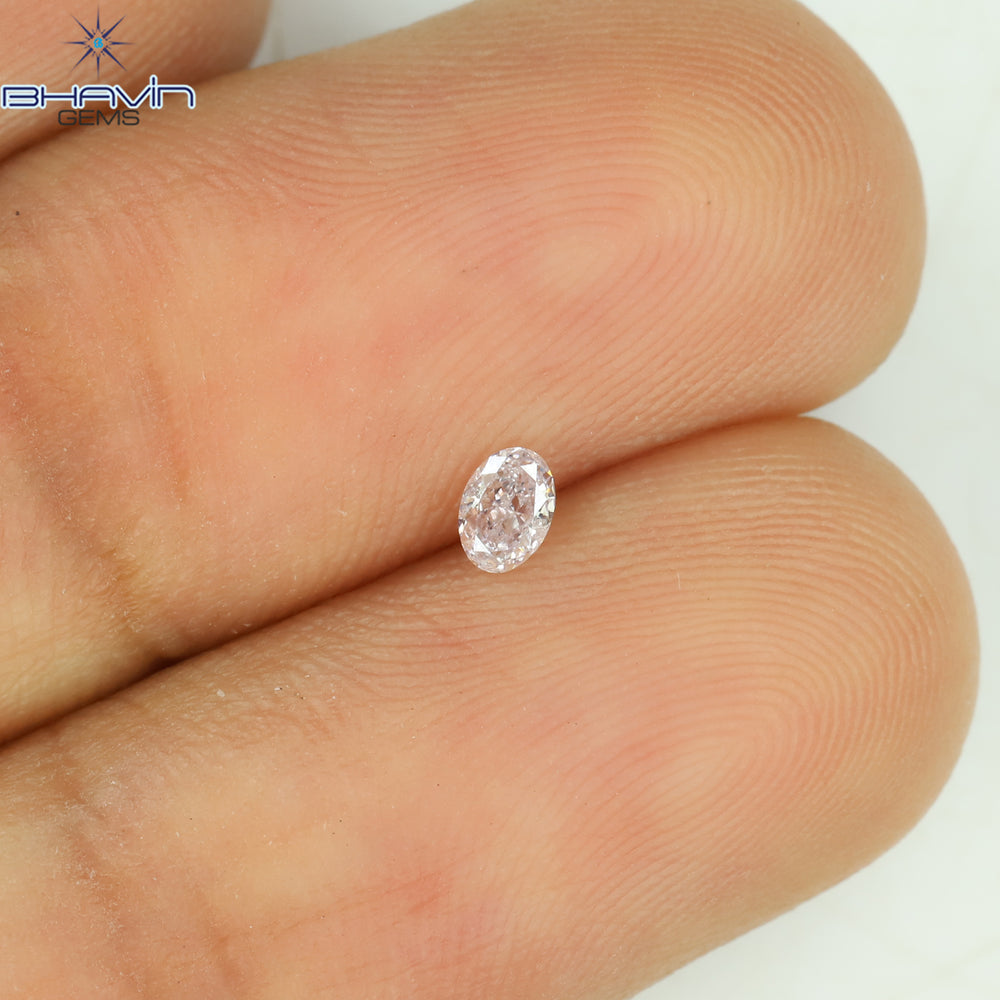 0.10 CT Oval Shape Natural Diamond Pink Color SI1 Clarity (3.26 MM)