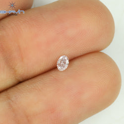 0.10 CT Oval Shape Natural Diamond Pink Color SI1 Clarity (3.26 MM)