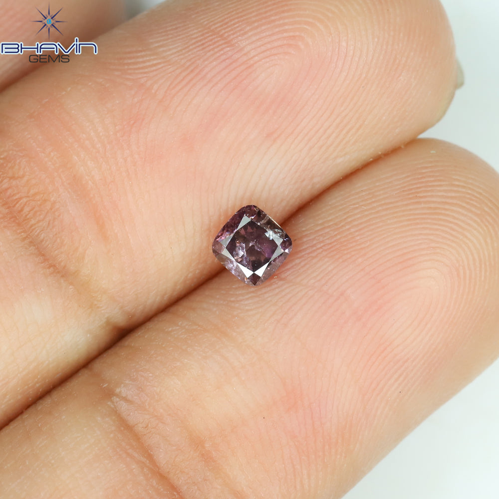 0.26 CT Cushion Shape Natural Diamond Pink Color I1 Clarity (3.48 MM)