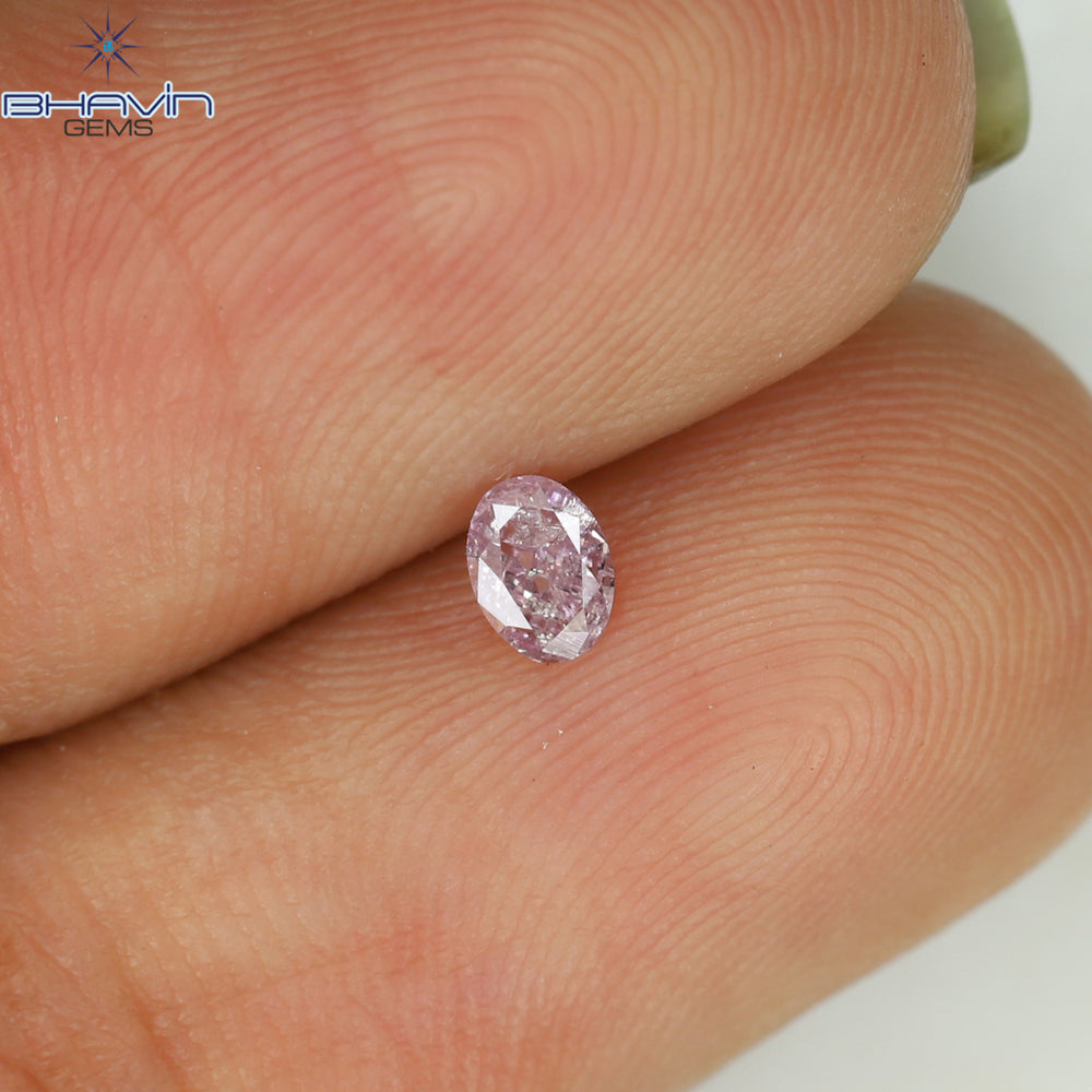 0.12 CT Oval Shape Natural Diamond Pink Color I1 Clarity (3.62 MM)