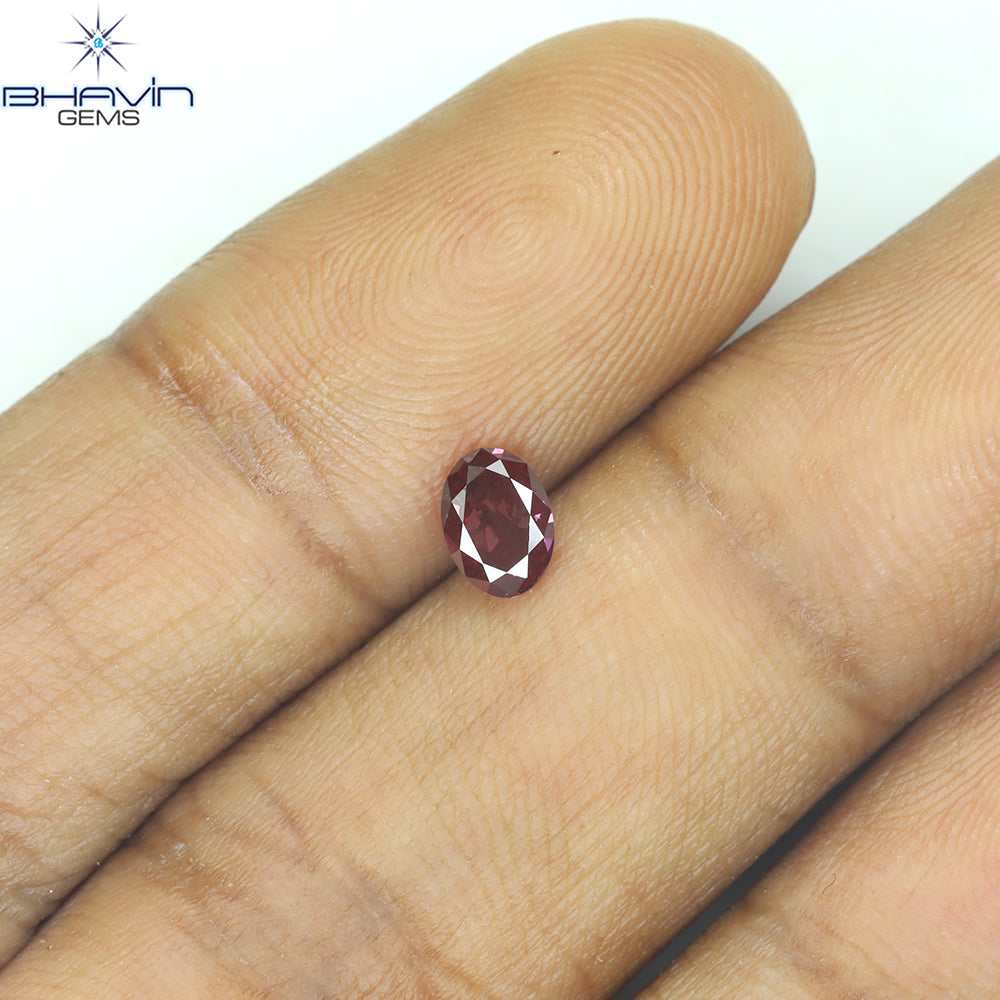 0.39 CT Oval Shape Natural Diamond Pink Color VS1 Clarity (5.24 MM)