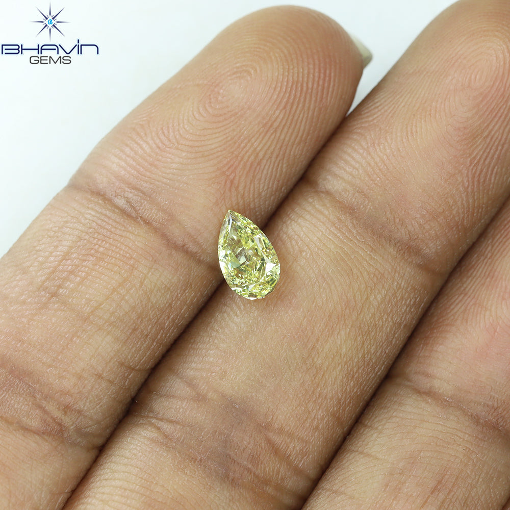 GIA Certified 0.74 CT Pear Diamond Yellow Color Natural Diamond (7.31 MM)