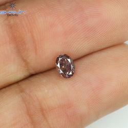 0.29 CT Oval Shape Natural Diamond Pink Color SI2 Clarity (4.52 MM)