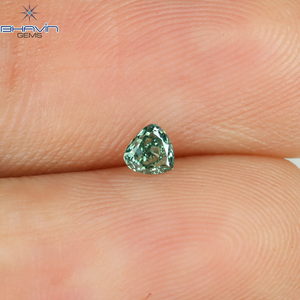 0.09 CT Heart Shape Enhance Green Color VS1 Clarity (2.55 MM)