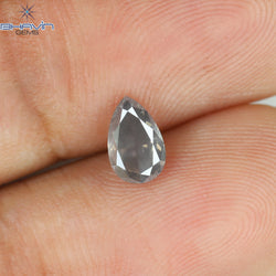 0.58 CT Pear Shape Natural Diamond Grey Color SI2 Clarity (6.36 MM)