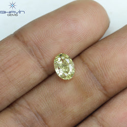 1.01 CT Oval Shape Natural Diamond Yellow Color I1 Clarity (6.90 MM)