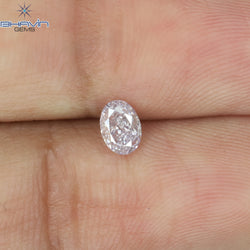 0.27 CT Oval Shape Natural Diamond Pink Color I1 Clarity (4.54 MM)