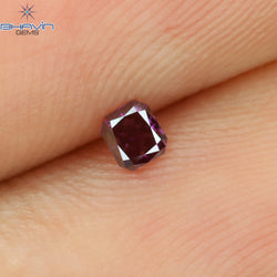 0.07 CT Radiant Diamond Pink Color Natural Diamond Clarity SI1 (2.45 MM)