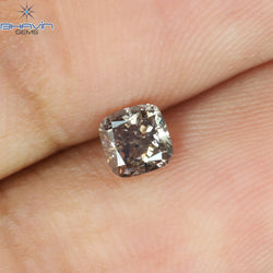 0.32 CT Cushion Shape Natural Diamond Brown Pink Color I1 Clarity (4.55 MM)