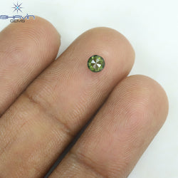 0.20 CT Round Rose Cut Shape Natural Diamond Green Color I2 Clarity (4.00 MM)
