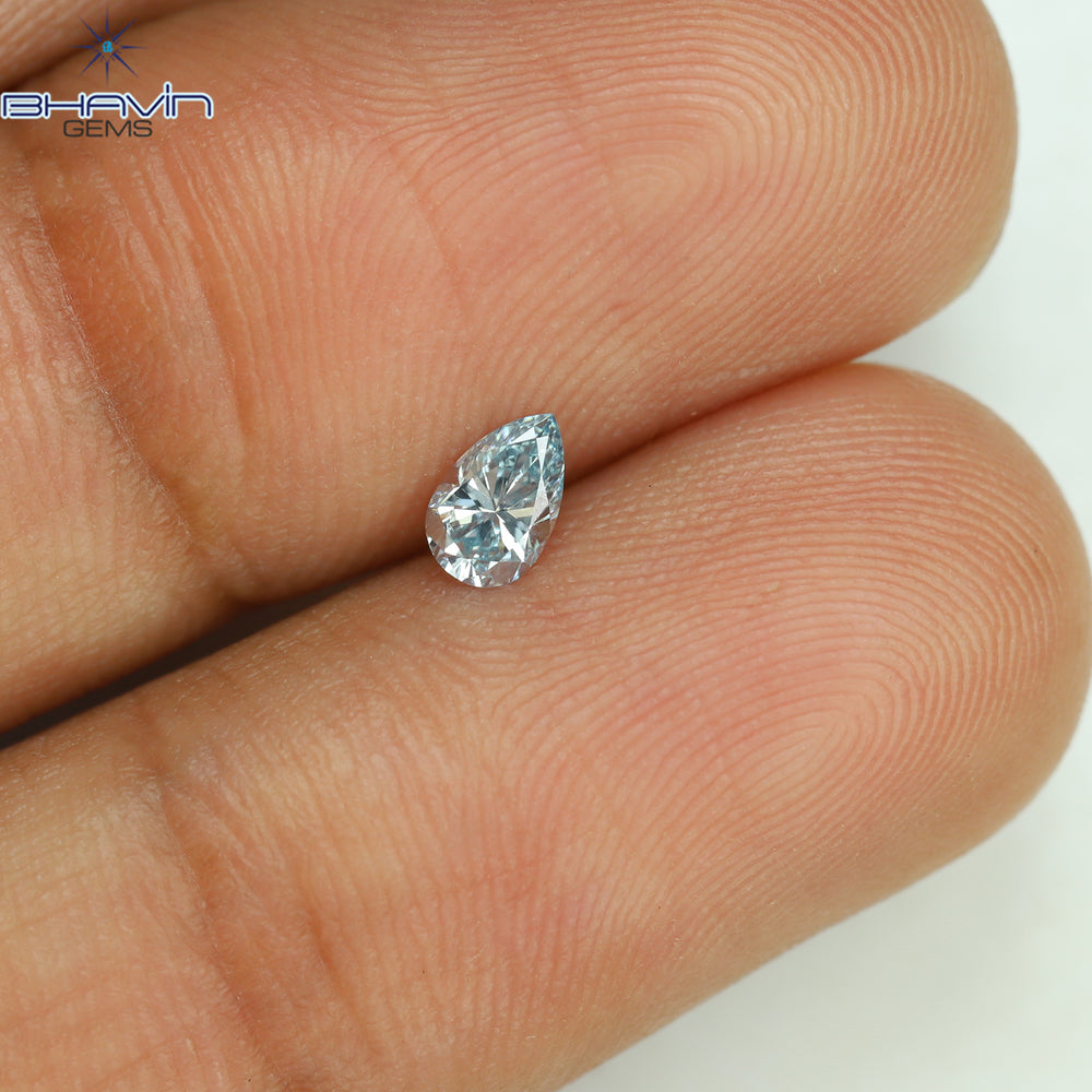 0.18 CT Pear Shape Natural Diamond Blue Color VS1 Clarity (4.70 MM)