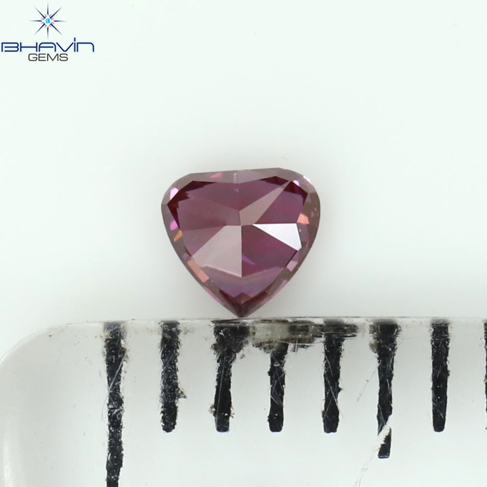0.09 CT Heart Shape Enhanced Pink Color Natural Loose Diamond VS1 Clarity (2.60 MM)