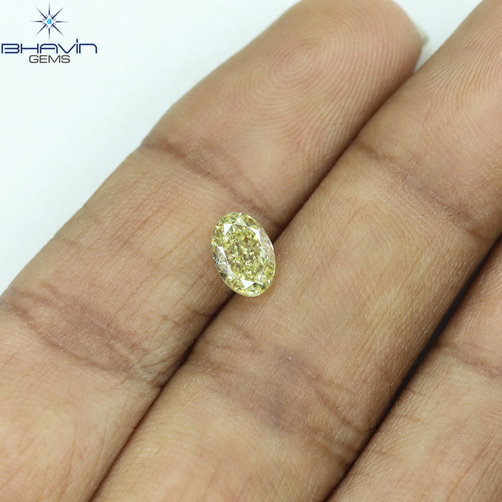 GIA Certified 1.01 CT Oval Shape Natural Diamond Yellow Color SI2 Clarity (7.01 MM)