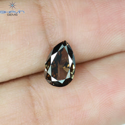 1.09 CT Pear Shape Natural Diamond Brown Color I2 Clarity (7.94 MM)