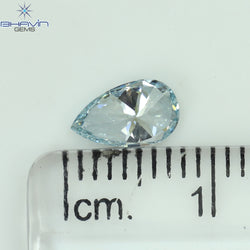 0.63 CT Pear Shape Natural Diamond Blue Color VS2 Clarity (7.44 MM)