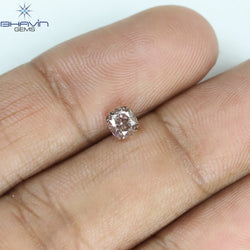 GIA Certified 0.43 CT Cushion Diamond Pink Brown Color Natural Loose Diamond SI1 Clarity (4.15 MM)