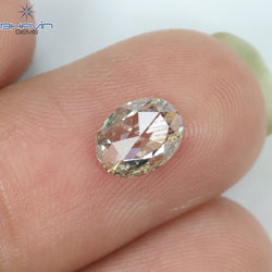 0.55 CT Oval Shape Natural Diamond Yellow Color SI1 Clarity (6.50 MM)