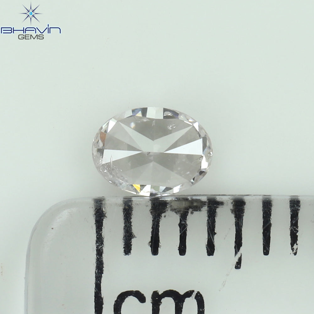 0.24 CT Oval Shape Natural Diamond Pink Color SI2 Clarity (4.33 MM)