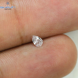 0.17 CT Pear Shape Natural Diamond Pink Color SI1 Clarity (4.40 MM)