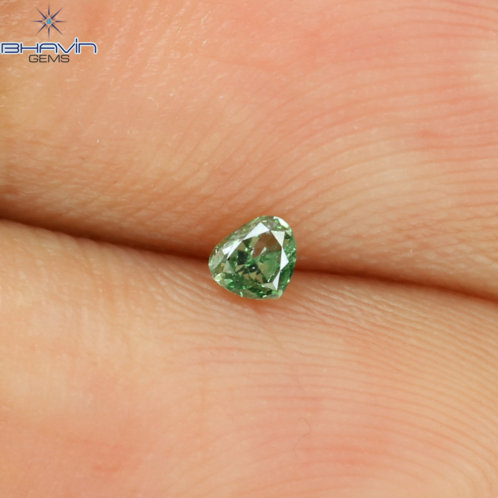 0.06 CT Heart Shape Natural Diamond Green Color SI1 Clarity (2.46 MM)