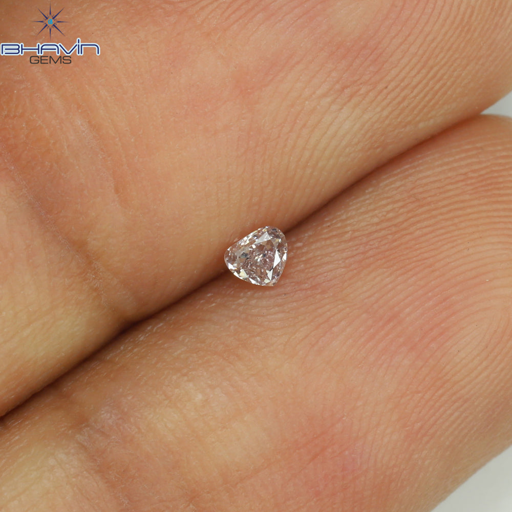 0.06 CT Heart Shape Natural Diamond Pink Color SI1 Clarity (2.55 MM)