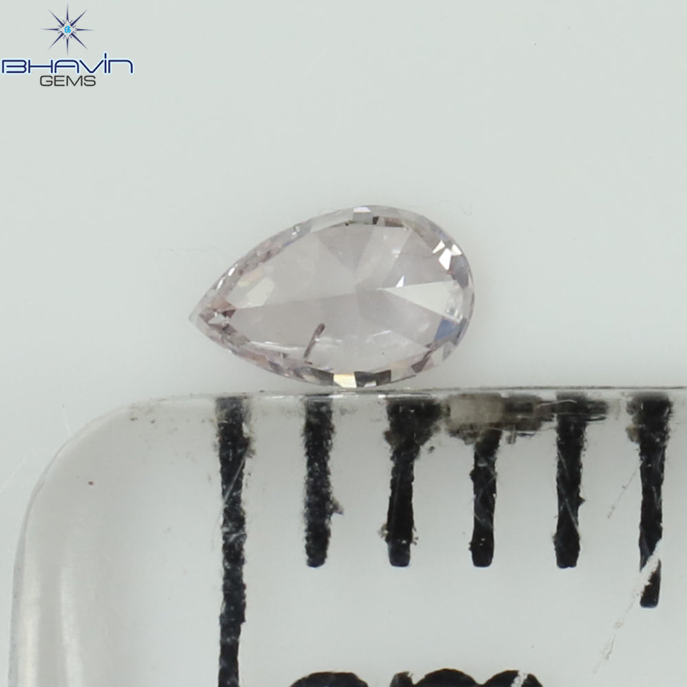 0.08 CT Pear Shape Natural Diamond Pink Color SI1 Clarity (3.47 MM)