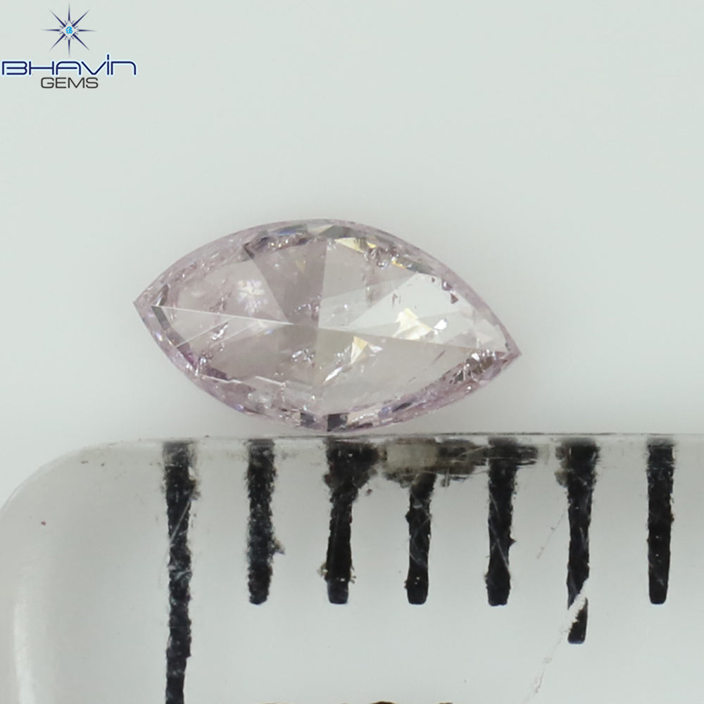 0.14 CT Marquise Shape Natural Loose Diamond Pink Color I1 Clarity (4.90 MM)