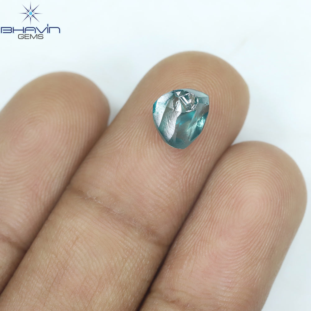 1.56 CT Rough Shape Enhanced Blue Color VS2 Clarity (7.20 MM)