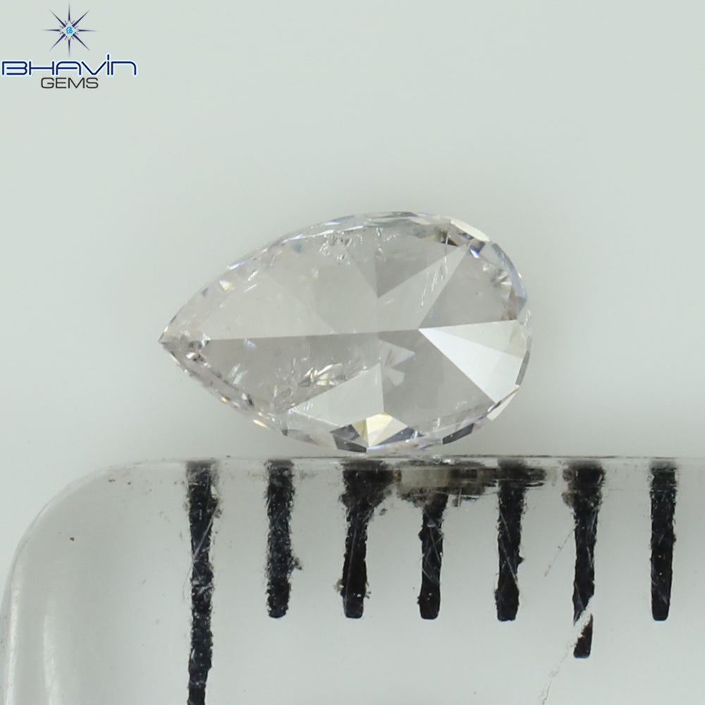 0.24 CT Pear Shape Natural Diamond Pink Color I2 Clarity (4.52 MM)