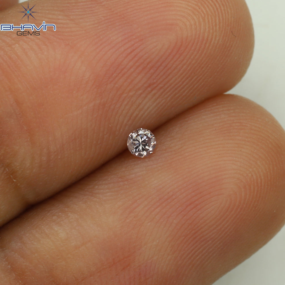 0.04 CT Round Shape Natural Diamond Pink Color SI2 Clarity (2.20 MM)