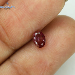 0.39 CT Oval Shape Natural Diamond Enhanced Pink Color VS2 Clarity (5.26 MM)