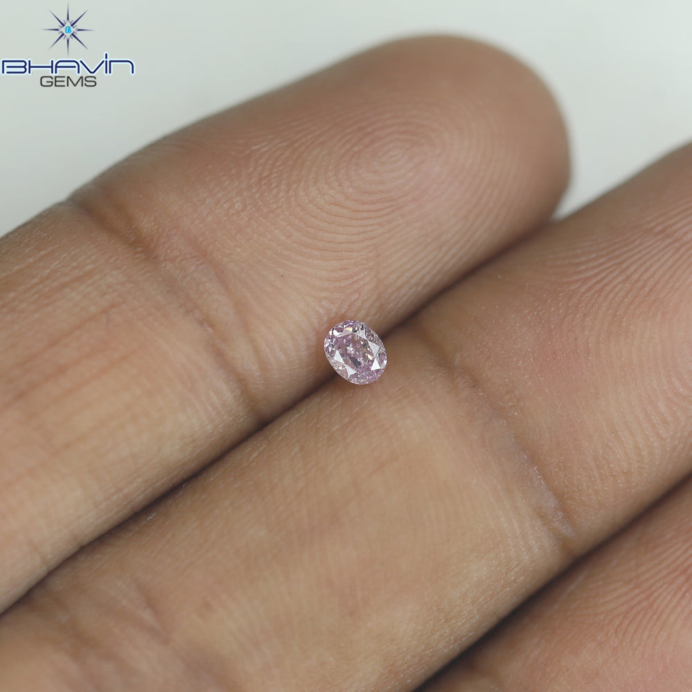 0.12 CT Oval Shape Natural Diamond Pink Color I1 Clarity (3.17 MM)