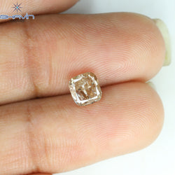0.91 CT Cushion Shape Natural Diamond Brown Pink Color I2 Clarity (5.37 MM)