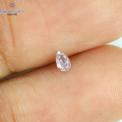 0.07 CT Pear Shape Natural Diamond Pink Color SI1 Clarity (3.50 MM)