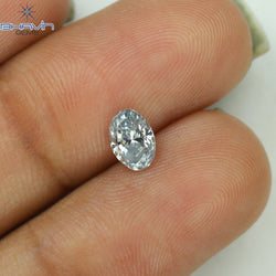 0.50 CT Oval Shape Natural Diamond Blue Color SI2 Clarity (6.00 MM)