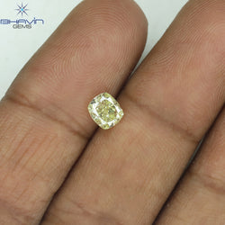 0.70 CT Cushion Shape Natural Diamond Yellow Color VS2 Clarity (5.11 MM)