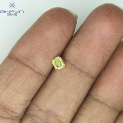 0.29 CT Radiant Shape Natural Diamond Yellow Color VVS1 Clarity (4.08 MM)